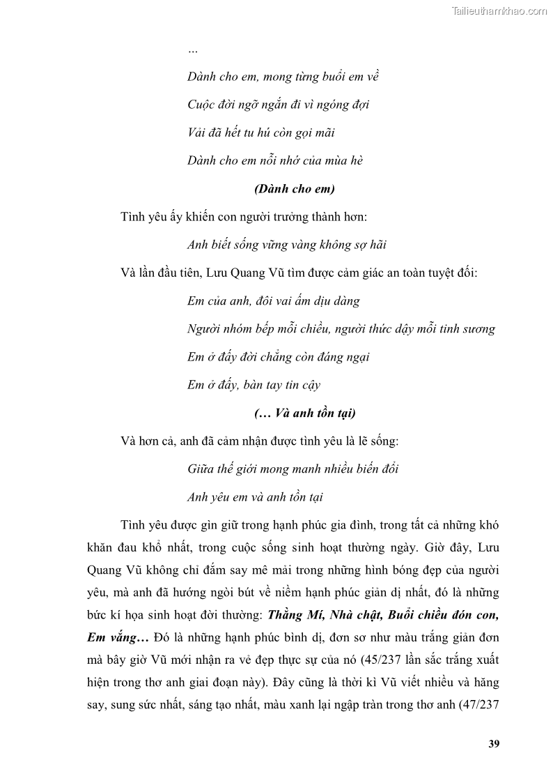 Luận văn thạc sĩ văn học Phong cách thơ Lưu Quang Vũ - 4 Trang 43