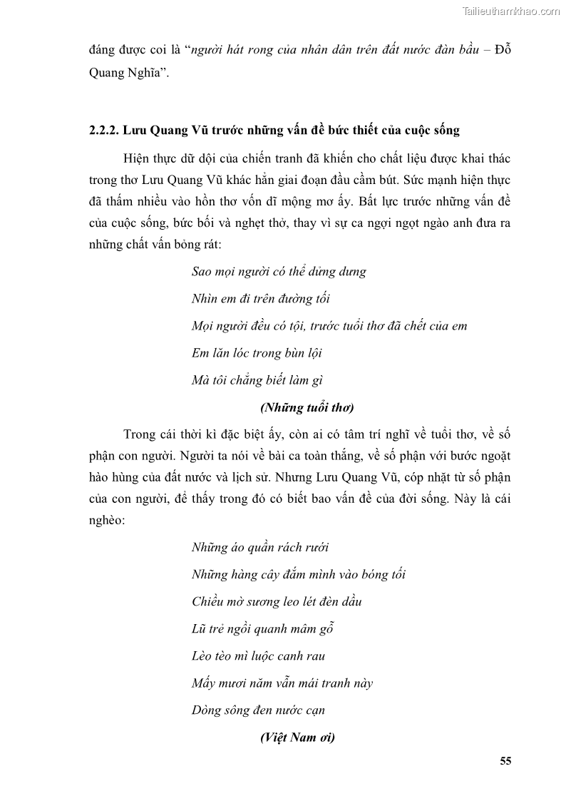 Luận văn thạc sĩ văn học Phong cách thơ Lưu Quang Vũ - 5 Trang 59