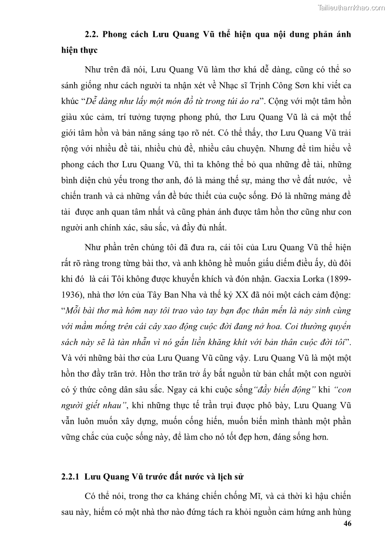 Luận văn thạc sĩ văn học Phong cách thơ Lưu Quang Vũ - 5 Trang 50