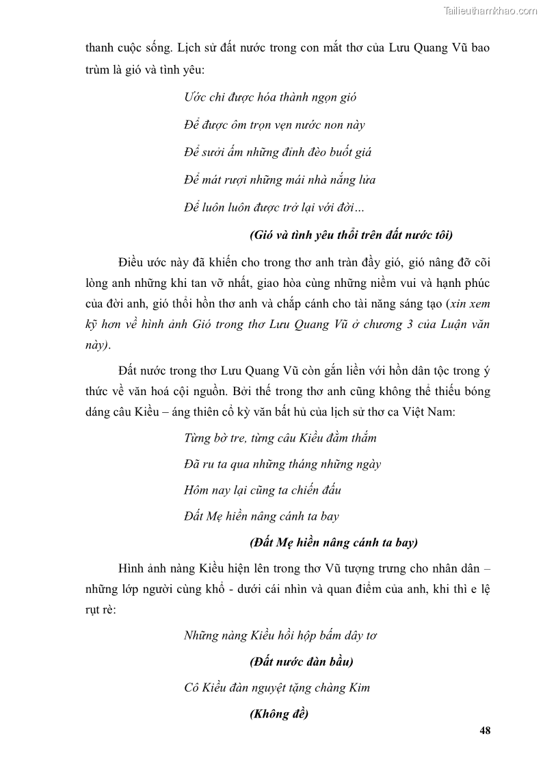 Luận văn thạc sĩ văn học Phong cách thơ Lưu Quang Vũ - 5 Trang 52