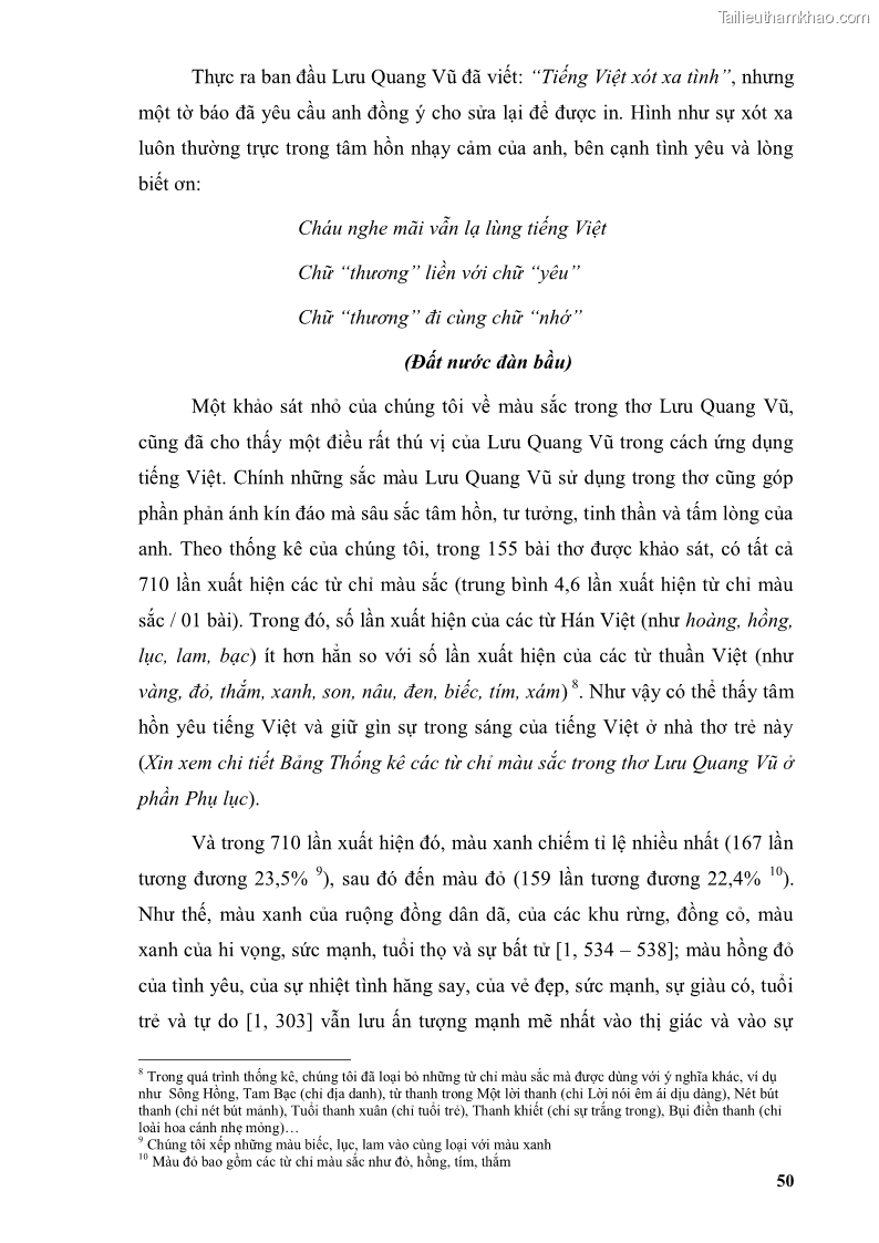 Luận văn thạc sĩ văn học Phong cách thơ Lưu Quang Vũ - 5 Trang 54