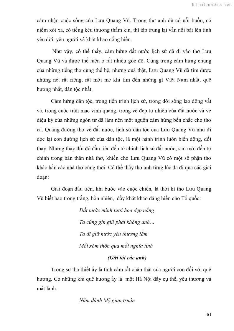 Luận văn thạc sĩ văn học Phong cách thơ Lưu Quang Vũ - 5 Trang 55