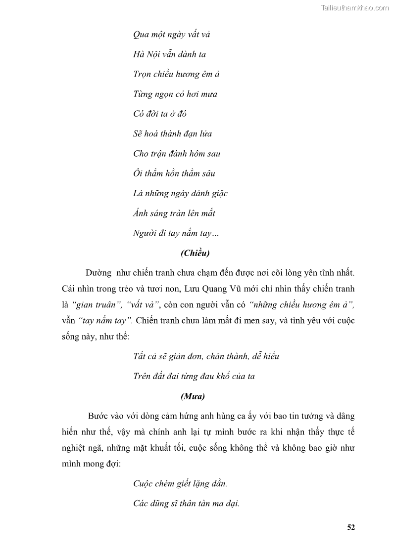 Luận văn thạc sĩ văn học Phong cách thơ Lưu Quang Vũ - 5 Trang 56