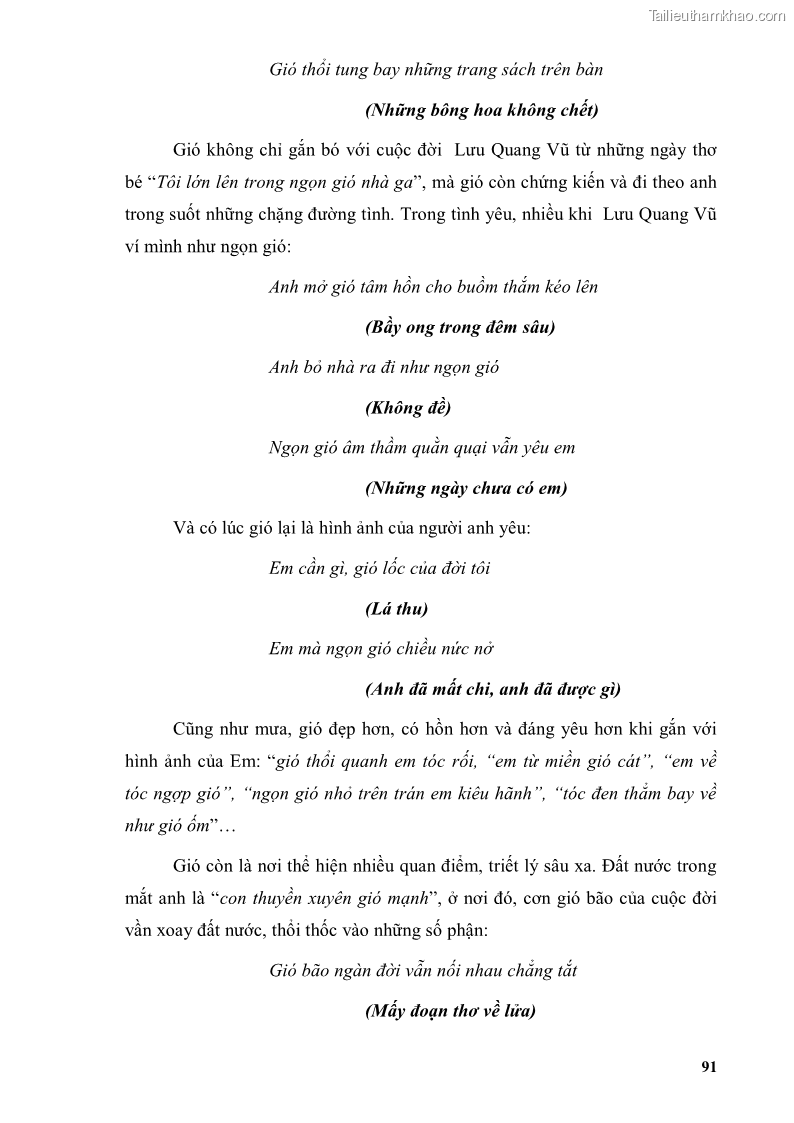 Luận văn thạc sĩ văn học Phong cách thơ Lưu Quang Vũ - 8 Trang 95