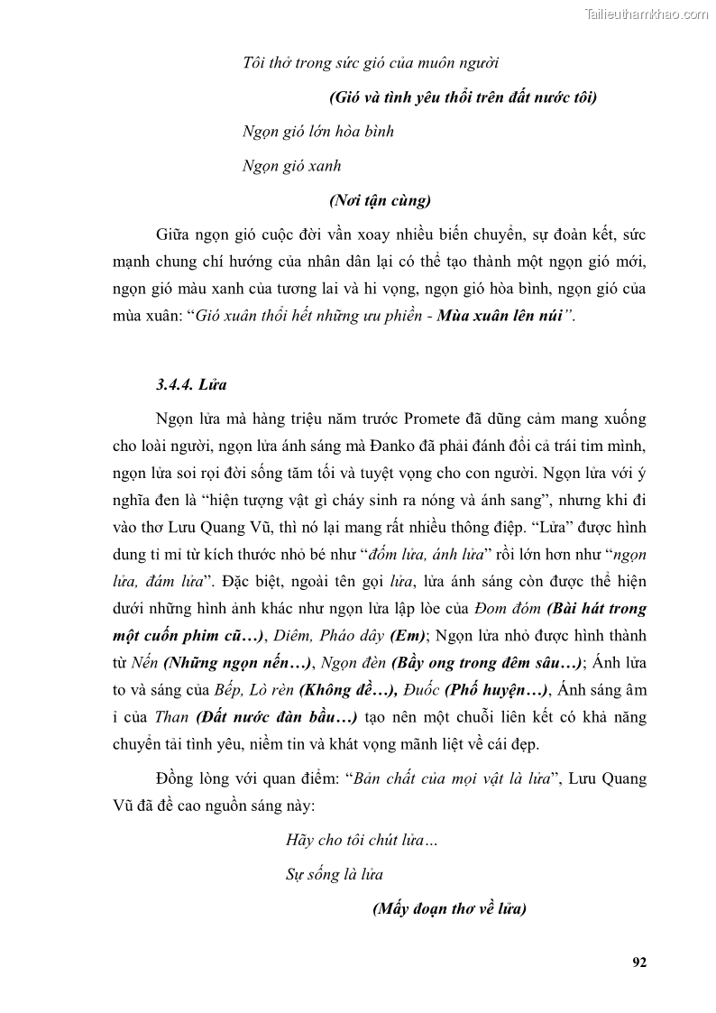 Luận văn thạc sĩ văn học Phong cách thơ Lưu Quang Vũ - 8 Trang 96