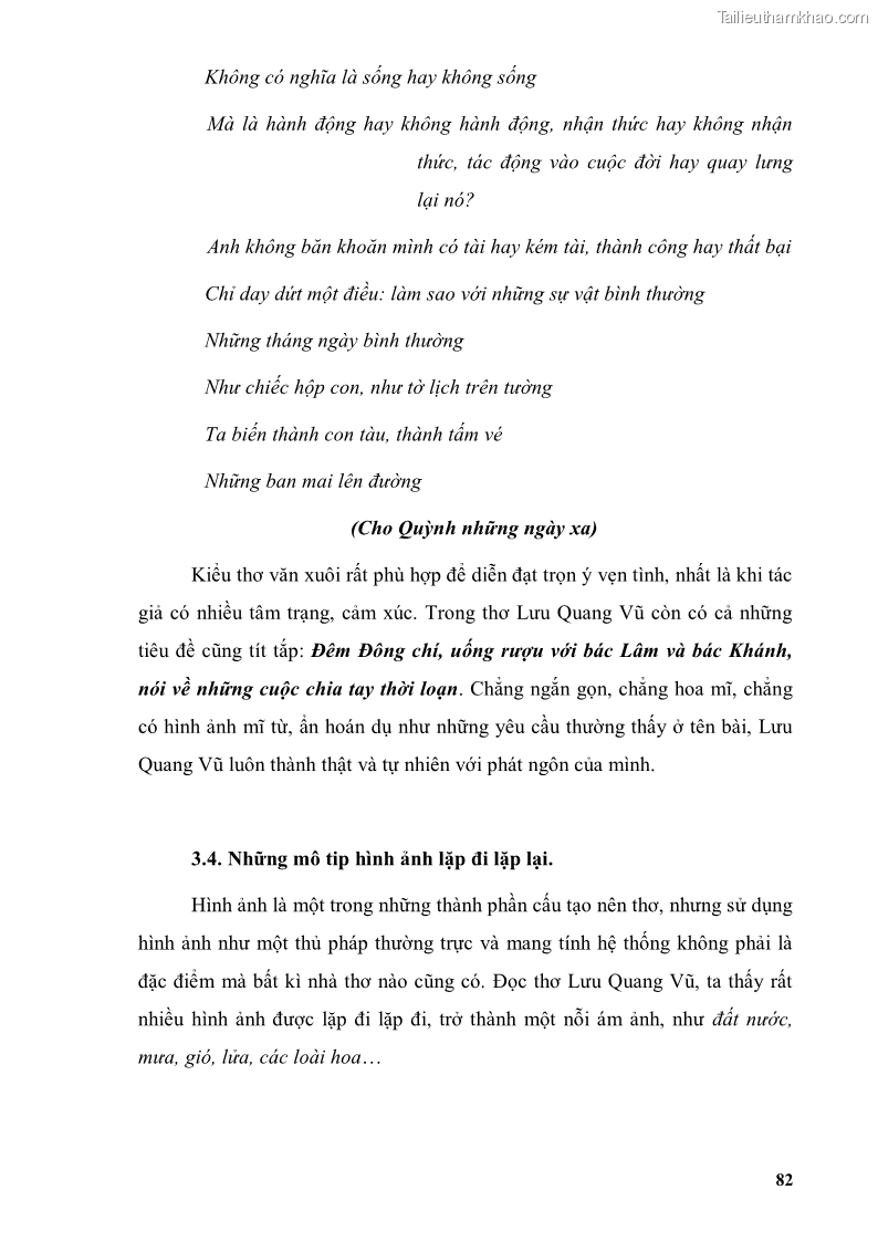 Luận văn thạc sĩ văn học Phong cách thơ Lưu Quang Vũ - 8 Trang 86
