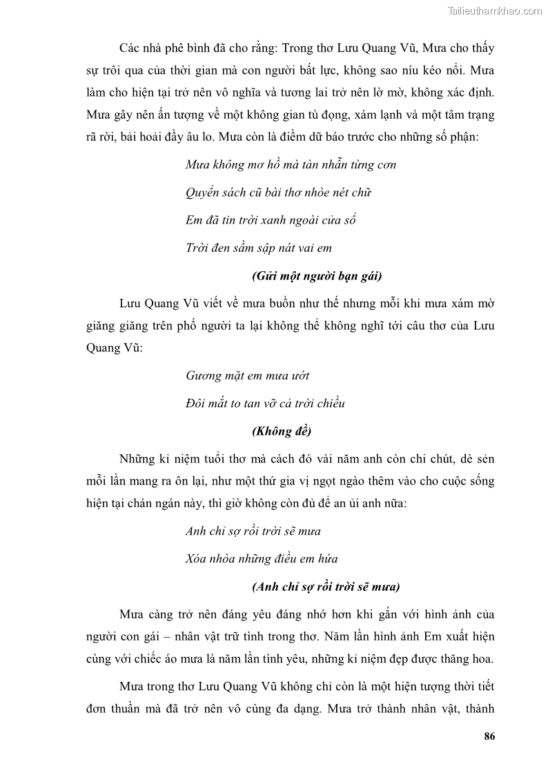 Luận văn thạc sĩ văn học Phong cách thơ Lưu Quang Vũ - 8 Trang 90