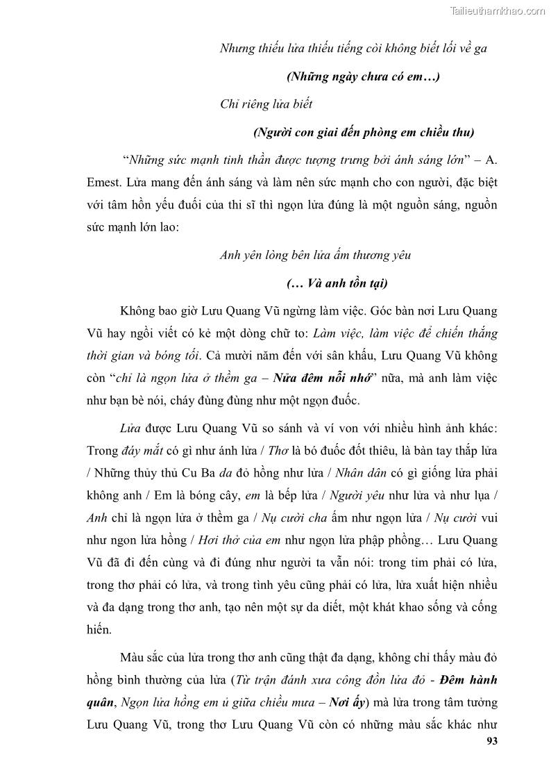 Luận văn thạc sĩ văn học Phong cách thơ Lưu Quang Vũ - 9 Trang 97
