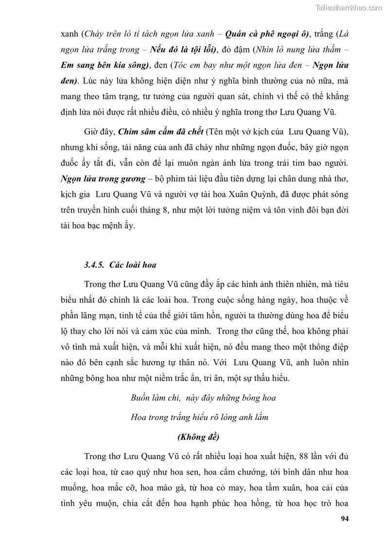 Luận văn thạc sĩ văn học Phong cách thơ Lưu Quang Vũ - 9 Trang 98