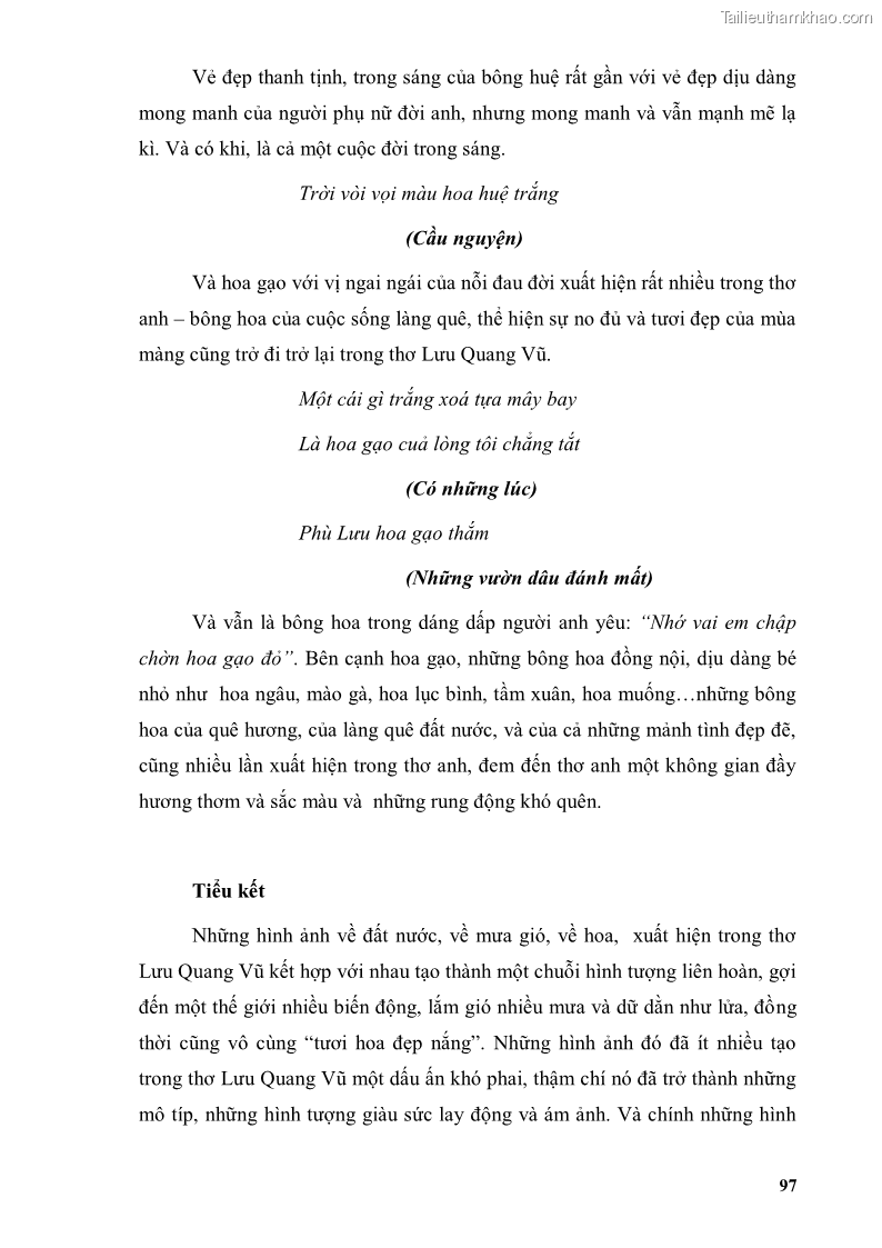 Luận văn thạc sĩ văn học Phong cách thơ Lưu Quang Vũ - 9 Trang 101