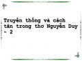 Truyền thống và cách tân trong thơ Nguyễn Duy - 2