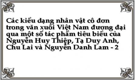 Các kiểu dạng nhân vật cô đơn trong văn xuôi Việt Nam đương đại qua một số tác phẩm tiêu biểu của Nguyễn Huy Thiệp, Tạ Duy Anh, Chu Lai và Nguyễn Danh Lam - 2