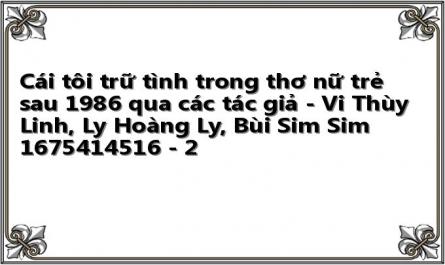 Cái tôi trữ tình trong thơ nữ trẻ sau 1986 qua các tác giả - Vi Thùy Linh, Ly Hoàng Ly, Bùi Sim Sim 1675414516 - 2