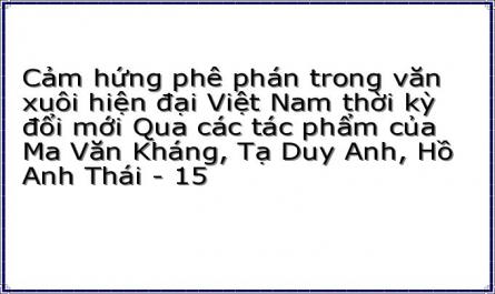 Cảm hứng phê phán trong văn xuôi hiện đại Việt Nam thời kỳ đổi mới Qua các tác phẩm của Ma Văn Kháng, Tạ Duy Anh, Hồ Anh Thái - 15