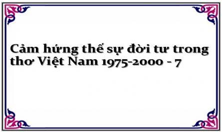 Cảm Hứng Đời Tư Trong Thơ Việt Nam 1975-2000.