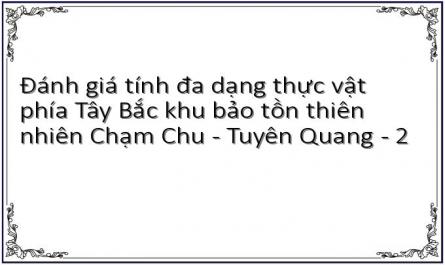 Đánh giá tính đa dạng thực vật phía Tây Bắc khu bảo tồn thiên nhiên Chạm Chu - Tuyên Quang - 2