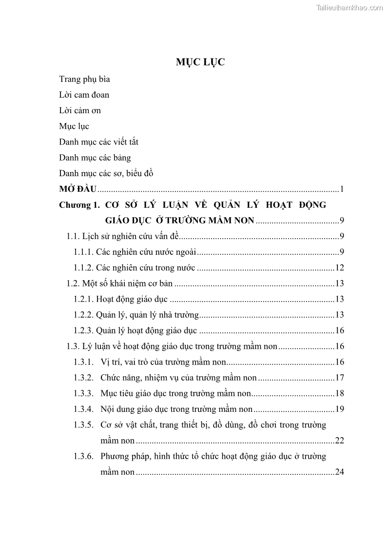 Luận văn thạc sĩ khoa học giáo dục Quản lý hoạt động giáo dục trong trường mầm non tại thành phố Sóc Trăng - 1 Trang 5
