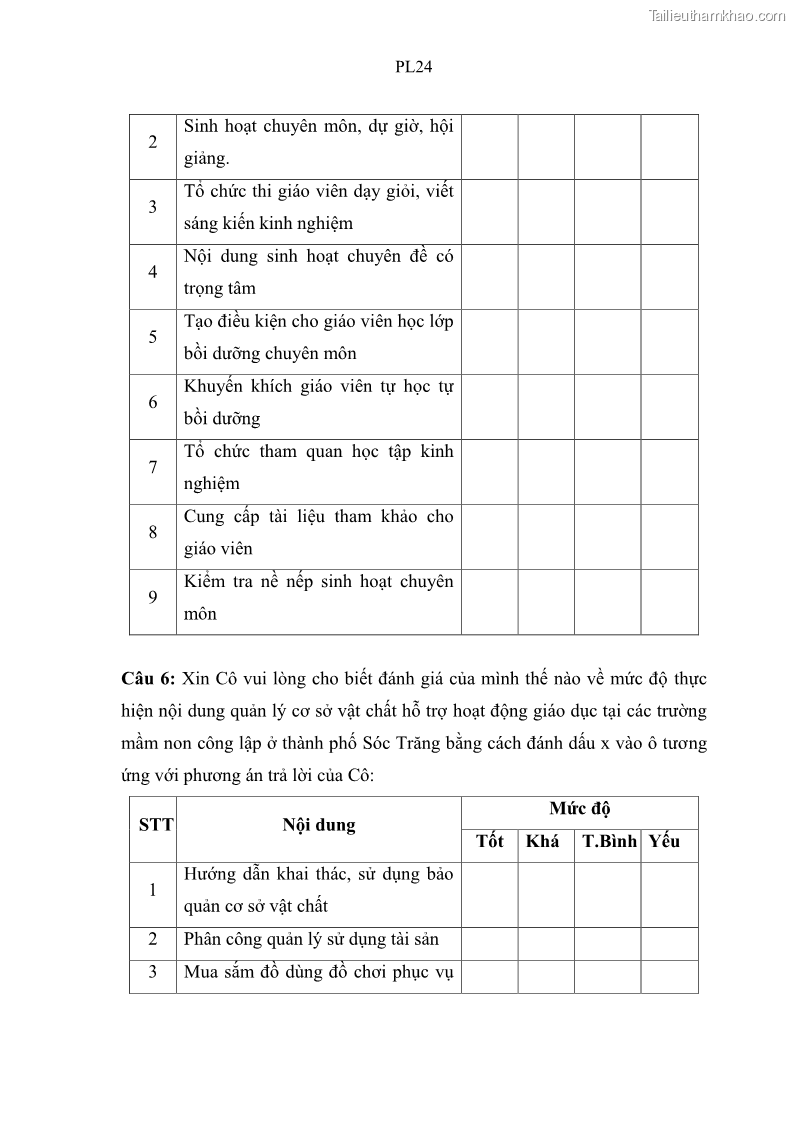 Luận văn thạc sĩ khoa học giáo dục Quản lý hoạt động giáo dục trong trường mầm non tại thành phố Sóc Trăng - 10 Trang 118