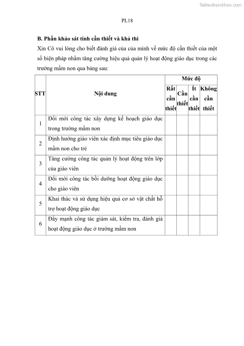 Luận văn thạc sĩ khoa học giáo dục Quản lý hoạt động giáo dục trong trường mầm non tại thành phố Sóc Trăng - 10 Trang 112