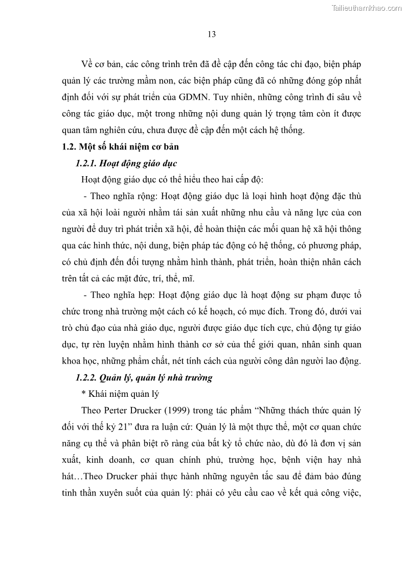 Luận văn thạc sĩ khoa học giáo dục Quản lý hoạt động giáo dục trong trường mầm non tại thành phố Sóc Trăng - 2 Trang 24