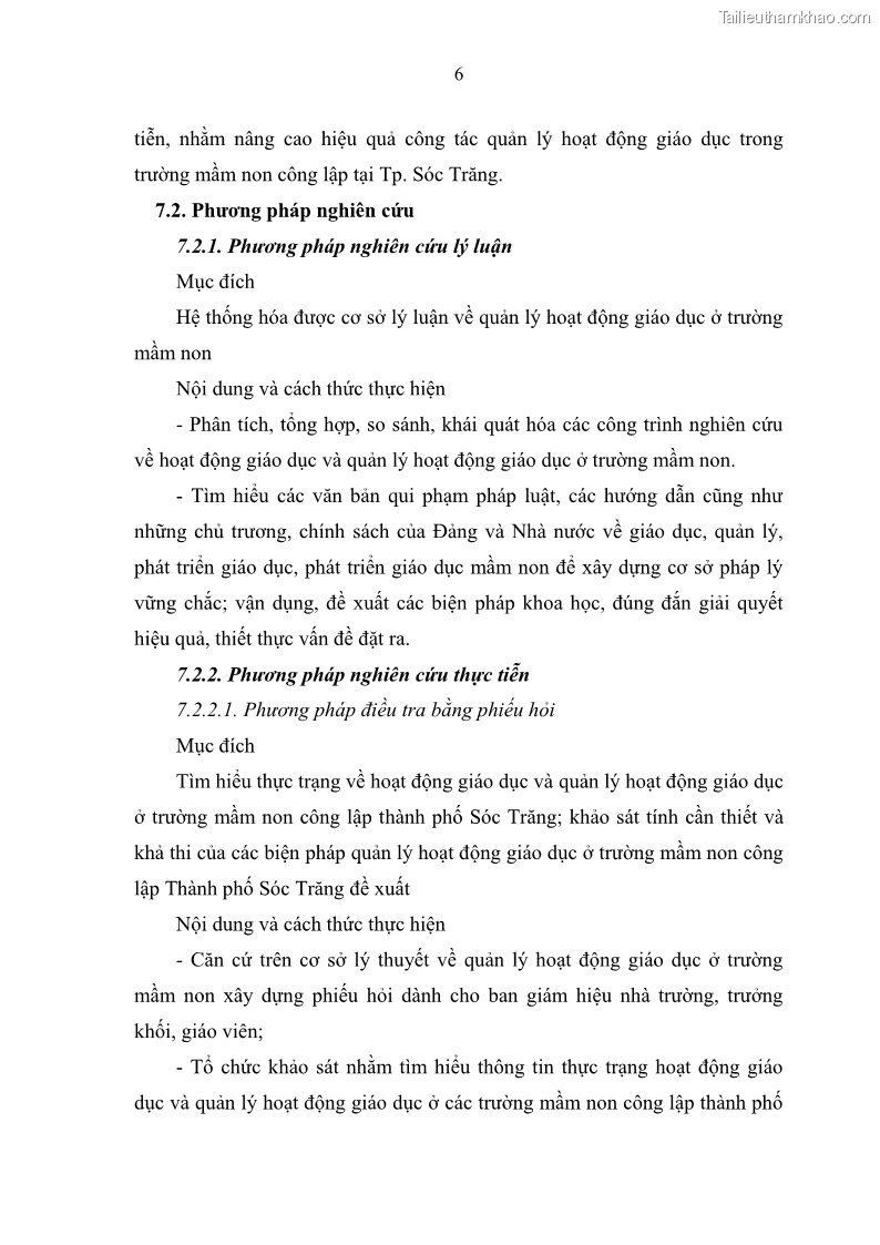 Luận văn thạc sĩ khoa học giáo dục Quản lý hoạt động giáo dục trong trường mầm non tại thành phố Sóc Trăng - 2 Trang 17