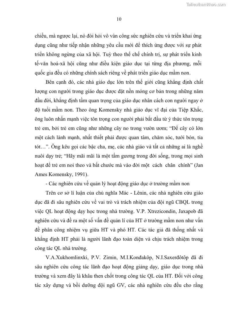 Luận văn thạc sĩ khoa học giáo dục Quản lý hoạt động giáo dục trong trường mầm non tại thành phố Sóc Trăng - 2 Trang 21