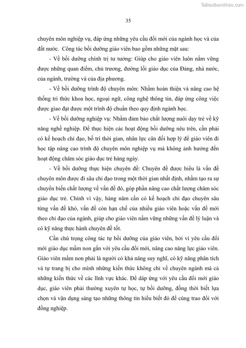 Luận văn thạc sĩ khoa học giáo dục Quản lý hoạt động giáo dục trong trường mầm non tại thành phố Sóc Trăng - 4 Trang 46