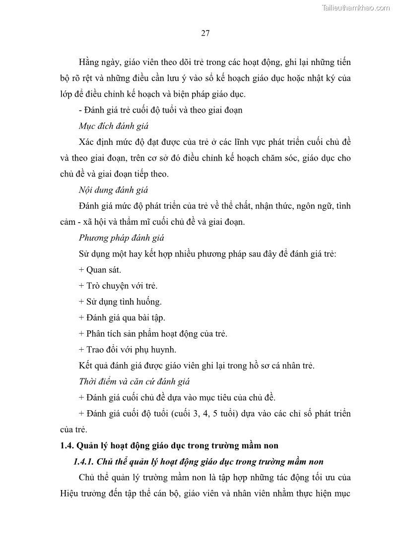 Luận văn thạc sĩ khoa học giáo dục Quản lý hoạt động giáo dục trong trường mầm non tại thành phố Sóc Trăng - 4 Trang 38