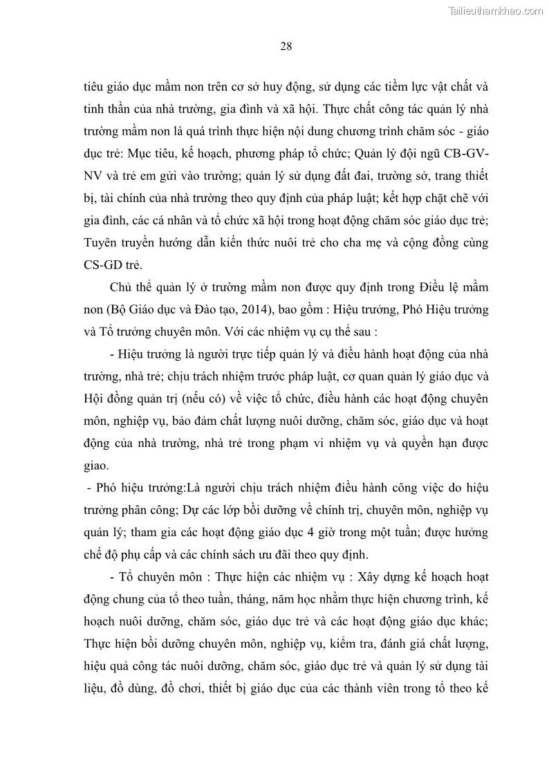 Luận văn thạc sĩ khoa học giáo dục Quản lý hoạt động giáo dục trong trường mầm non tại thành phố Sóc Trăng - 4 Trang 39