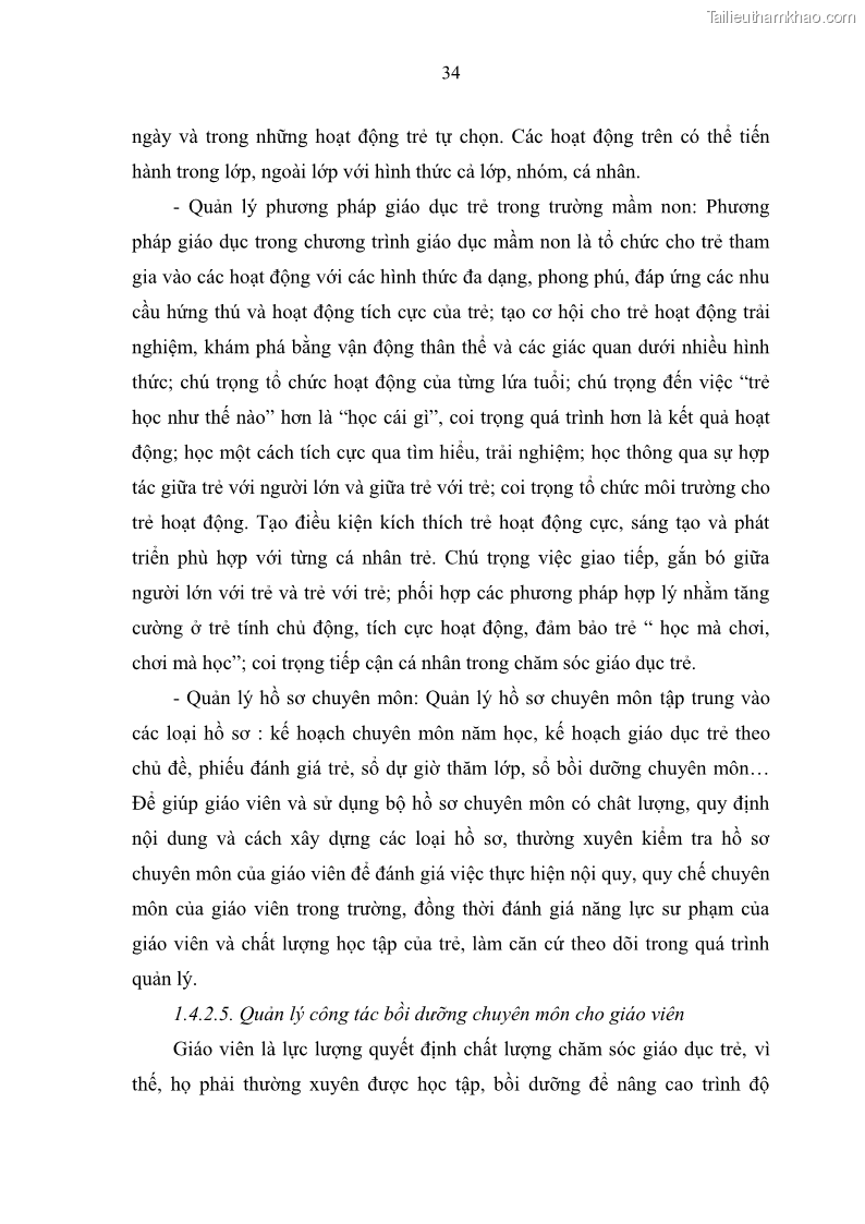 Luận văn thạc sĩ khoa học giáo dục Quản lý hoạt động giáo dục trong trường mầm non tại thành phố Sóc Trăng - 4 Trang 45