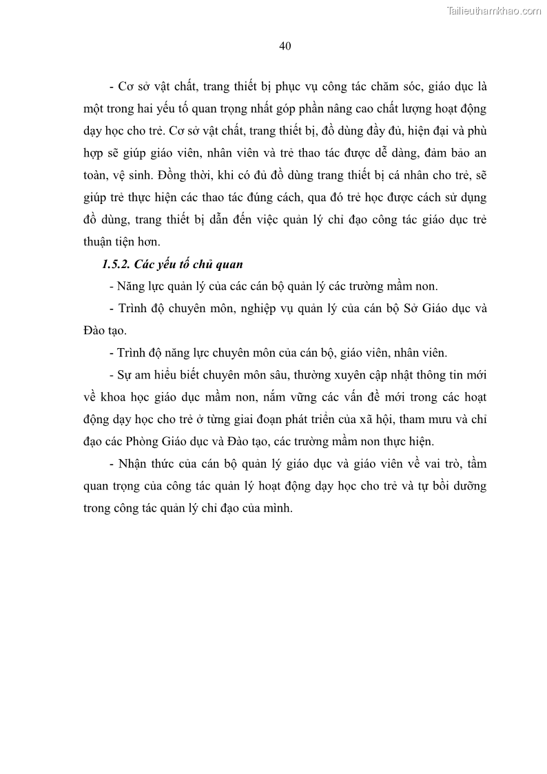 Luận văn thạc sĩ khoa học giáo dục Quản lý hoạt động giáo dục trong trường mầm non tại thành phố Sóc Trăng - 5 Trang 51