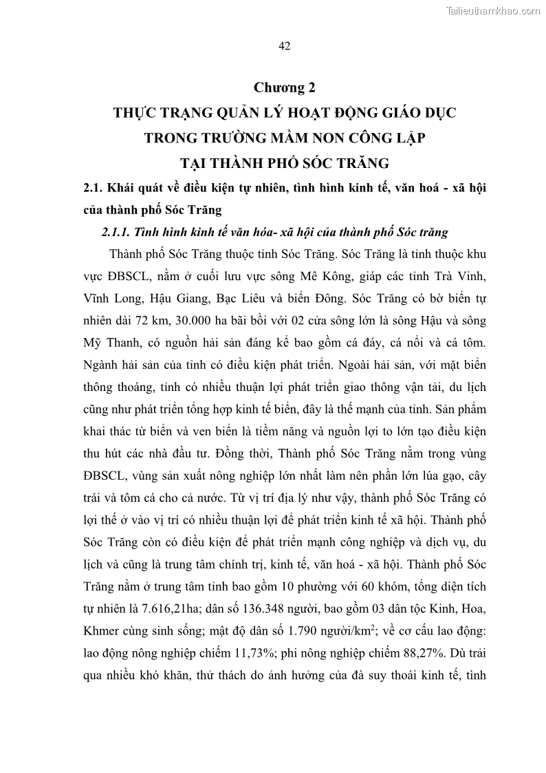 Luận văn thạc sĩ khoa học giáo dục Quản lý hoạt động giáo dục trong trường mầm non tại thành phố Sóc Trăng - 5 Trang 53