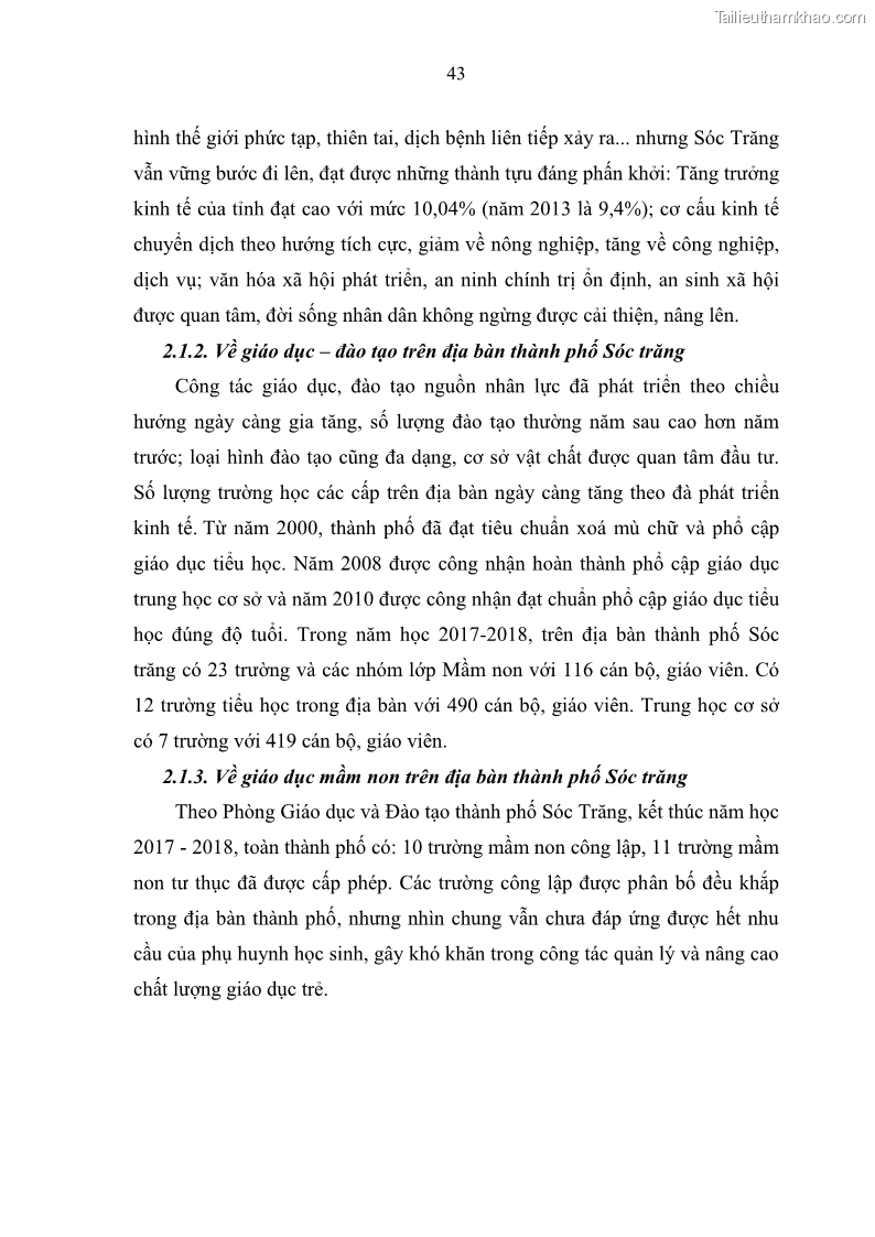 Luận văn thạc sĩ khoa học giáo dục Quản lý hoạt động giáo dục trong trường mầm non tại thành phố Sóc Trăng - 5 Trang 54