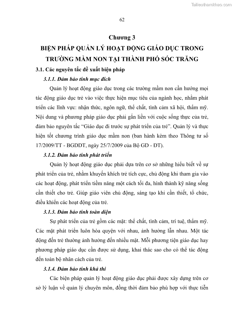 Luận văn thạc sĩ khoa học giáo dục Quản lý hoạt động giáo dục trong trường mầm non tại thành phố Sóc Trăng - 7 Trang 73
