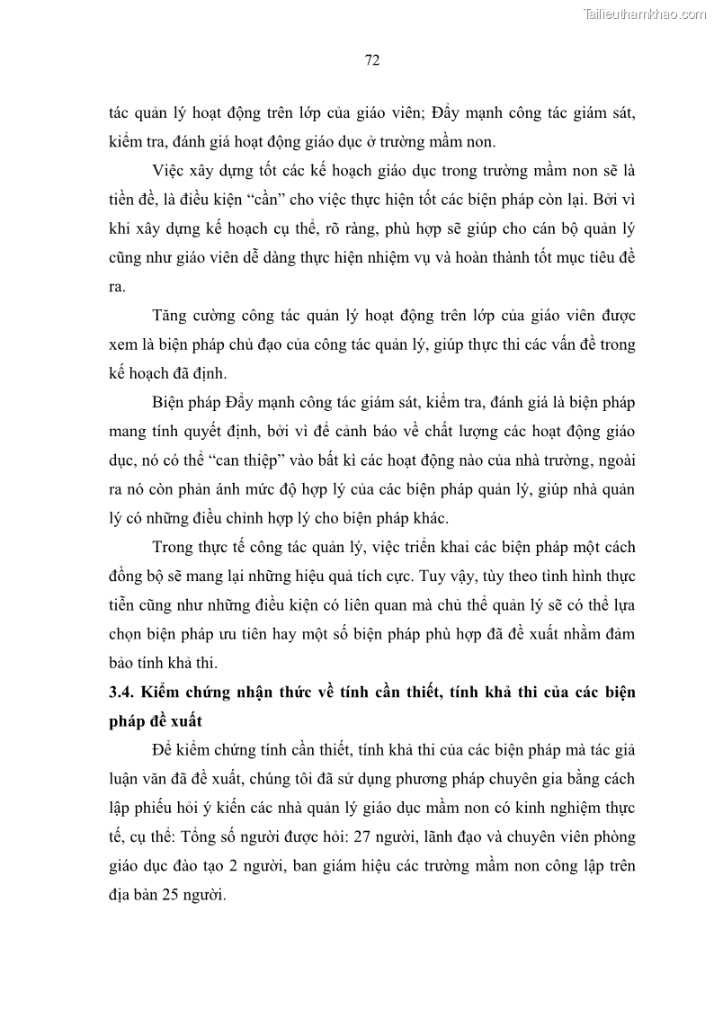 Luận văn thạc sĩ khoa học giáo dục Quản lý hoạt động giáo dục trong trường mầm non tại thành phố Sóc Trăng - 7 Trang 83