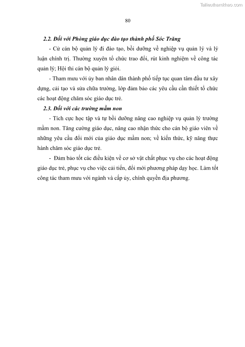 Luận văn thạc sĩ khoa học giáo dục Quản lý hoạt động giáo dục trong trường mầm non tại thành phố Sóc Trăng - 8 Trang 91