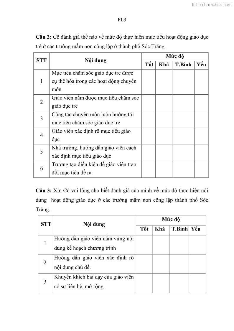 Luận văn thạc sĩ khoa học giáo dục Quản lý hoạt động giáo dục trong trường mầm non tại thành phố Sóc Trăng - 9 Trang 97