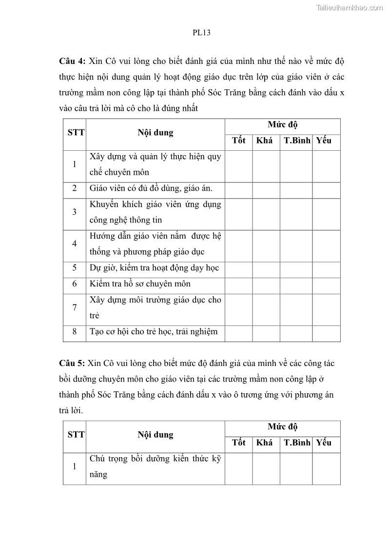 Luận văn thạc sĩ khoa học giáo dục Quản lý hoạt động giáo dục trong trường mầm non tại thành phố Sóc Trăng - 9 Trang 107