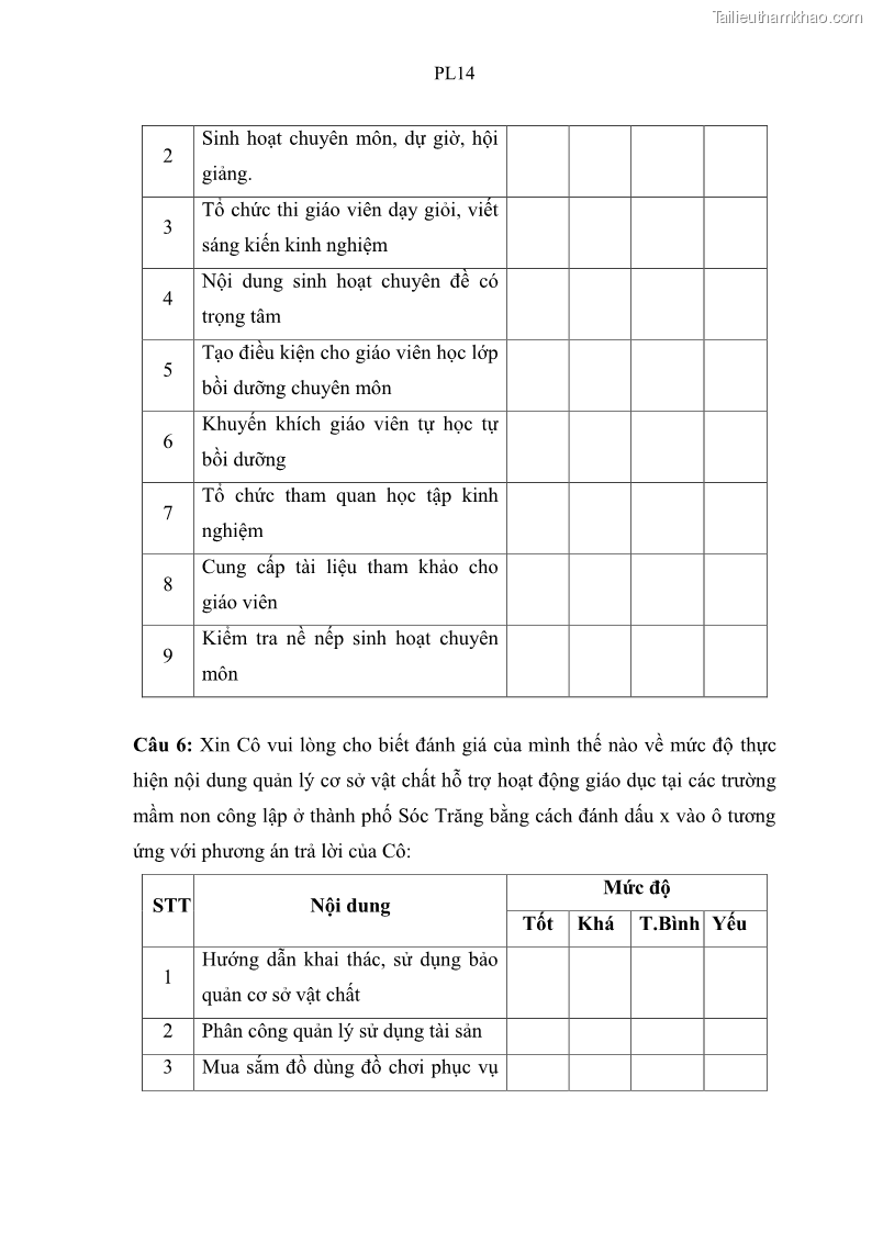 Luận văn thạc sĩ khoa học giáo dục Quản lý hoạt động giáo dục trong trường mầm non tại thành phố Sóc Trăng - 9 Trang 108