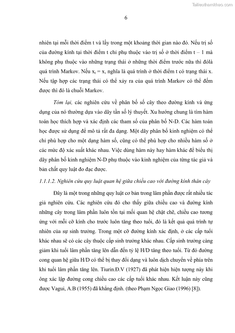 Luận văn thạc sĩ khoa học lâm nghiệp Xây dựng các mô hình cấu trúc, sinh trưởng và hình dạng thân cây làm cơ sở đề xuất các phương pháp xác định trữ lượng, sản lượng cho lâm phần keo tai tượng Acacia mangium tại khu vực Hàm Yên – Tuyên Quang - 2 Trang 18