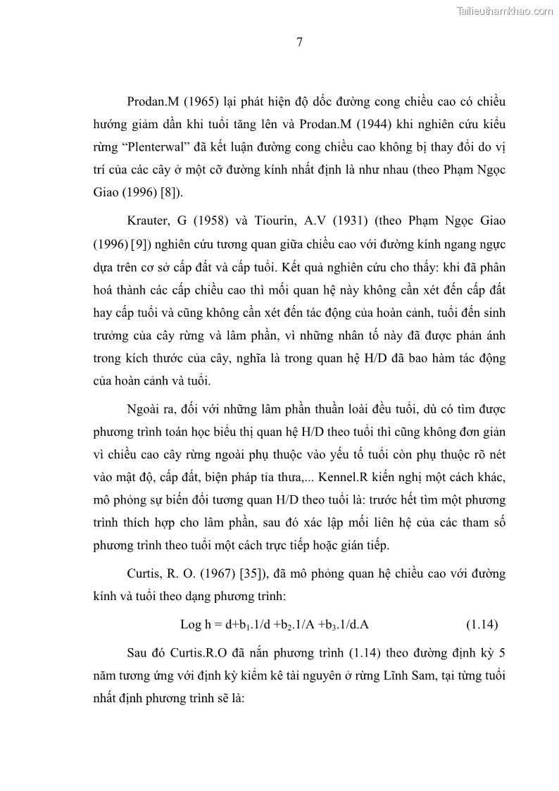 Luận văn thạc sĩ khoa học lâm nghiệp Xây dựng các mô hình cấu trúc, sinh trưởng và hình dạng thân cây làm cơ sở đề xuất các phương pháp xác định trữ lượng, sản lượng cho lâm phần keo tai tượng Acacia mangium tại khu vực Hàm Yên – Tuyên Quang - 2 Trang 19