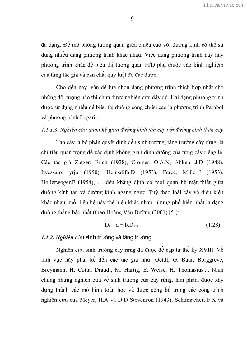 Luận văn thạc sĩ khoa học lâm nghiệp Xây dựng các mô hình cấu trúc, sinh trưởng và hình dạng thân cây làm cơ sở đề xuất các phương pháp xác định trữ lượng, sản lượng cho lâm phần keo tai tượng Acacia mangium tại khu vực Hàm Yên – Tuyên Quang - 2 Trang 21