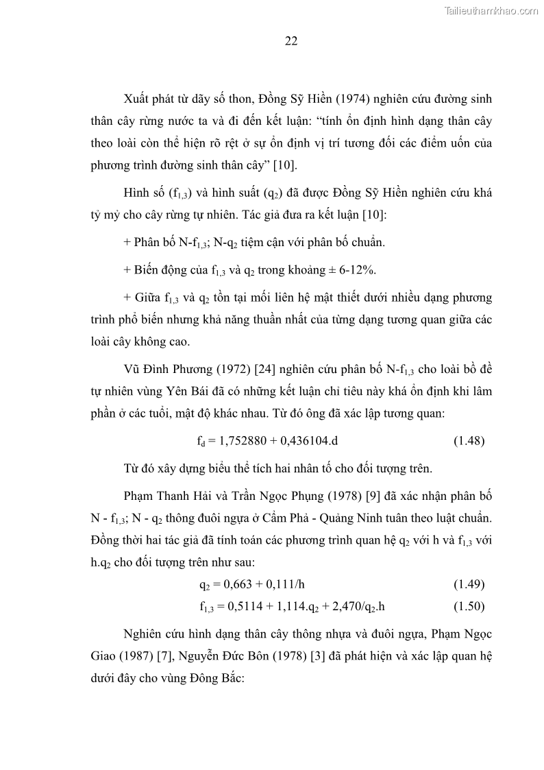 Luận văn thạc sĩ khoa học lâm nghiệp Xây dựng các mô hình cấu trúc, sinh trưởng và hình dạng thân cây làm cơ sở đề xuất các phương pháp xác định trữ lượng, sản lượng cho lâm phần keo tai tượng Acacia mangium tại khu vực Hàm Yên – Tuyên Quang - 3 Trang 34