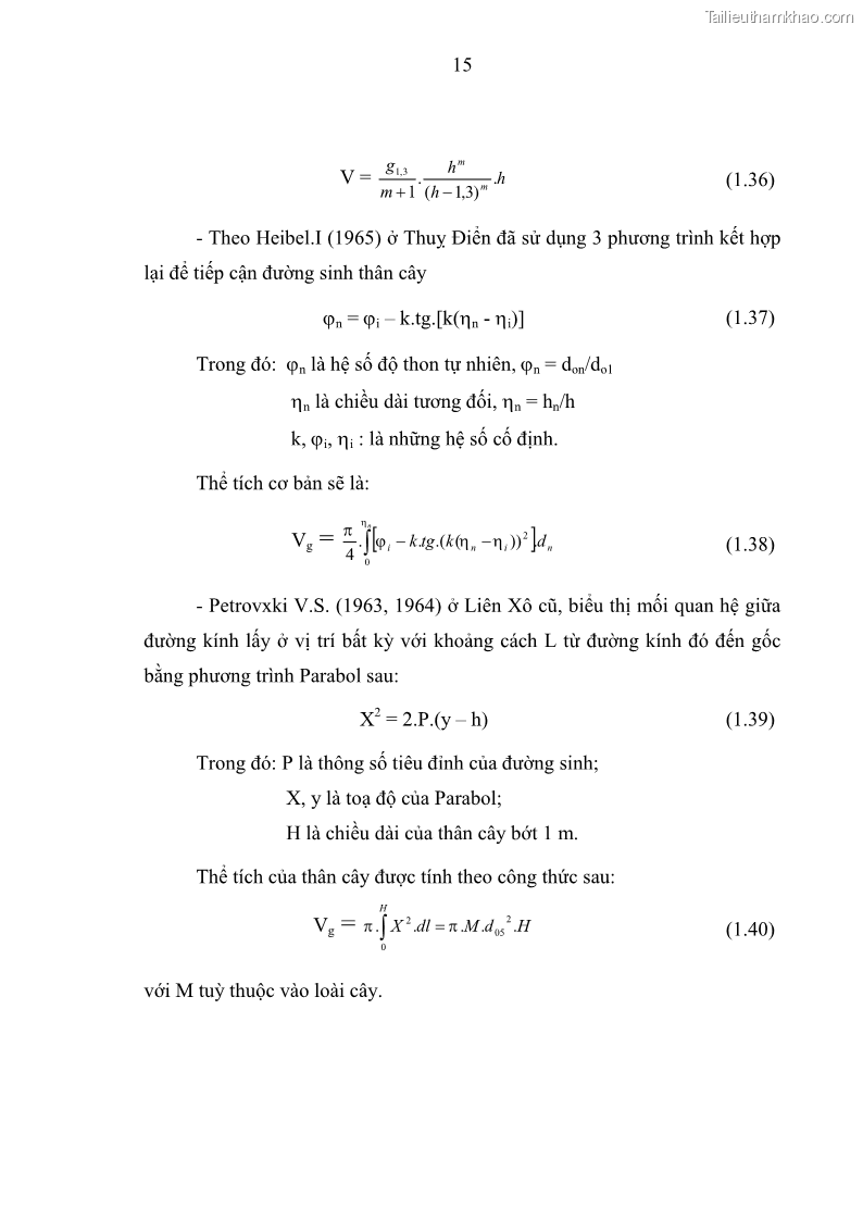 Luận văn thạc sĩ khoa học lâm nghiệp Xây dựng các mô hình cấu trúc, sinh trưởng và hình dạng thân cây làm cơ sở đề xuất các phương pháp xác định trữ lượng, sản lượng cho lâm phần keo tai tượng Acacia mangium tại khu vực Hàm Yên – Tuyên Quang - 3 Trang 27