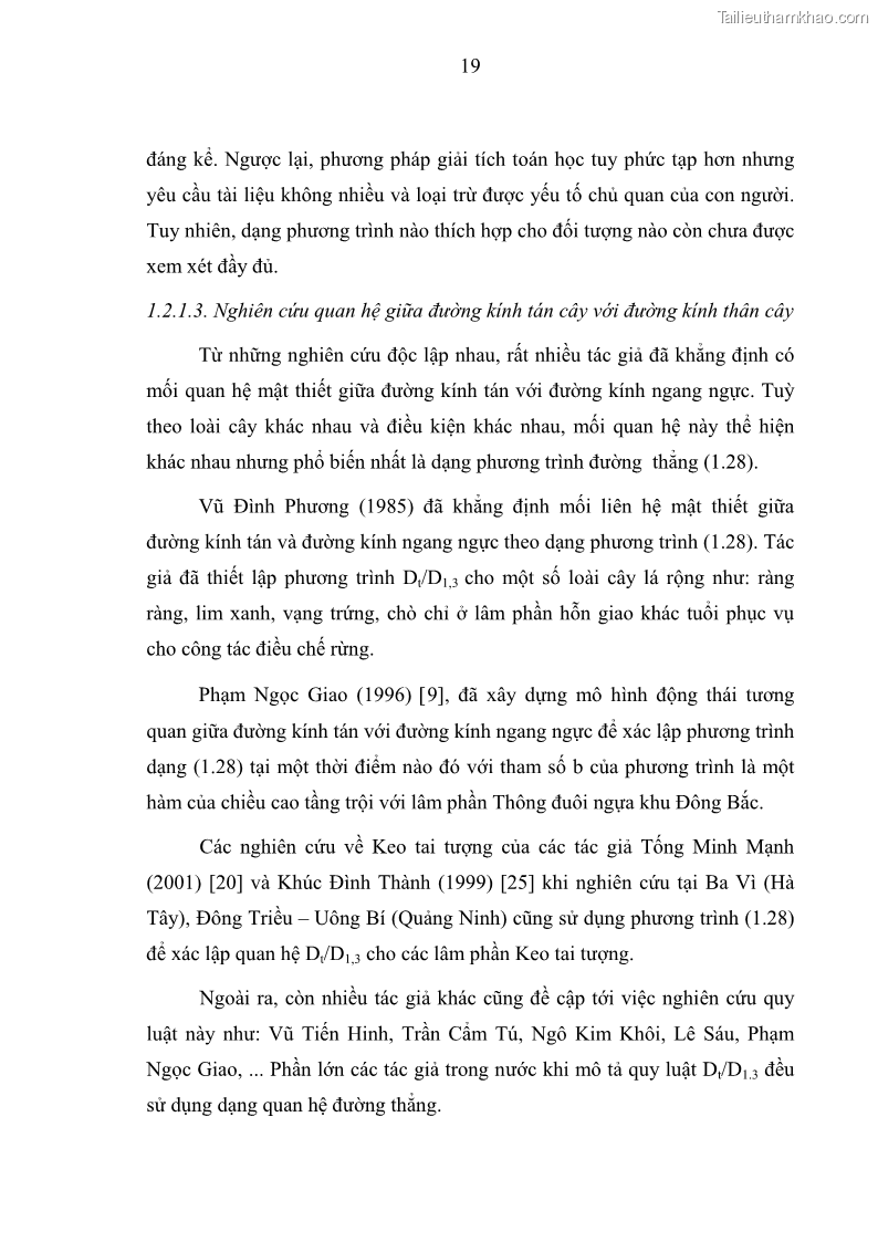 Luận văn thạc sĩ khoa học lâm nghiệp Xây dựng các mô hình cấu trúc, sinh trưởng và hình dạng thân cây làm cơ sở đề xuất các phương pháp xác định trữ lượng, sản lượng cho lâm phần keo tai tượng Acacia mangium tại khu vực Hàm Yên – Tuyên Quang - 3 Trang 31