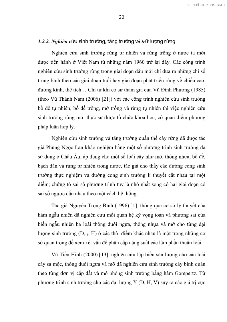 Luận văn thạc sĩ khoa học lâm nghiệp Xây dựng các mô hình cấu trúc, sinh trưởng và hình dạng thân cây làm cơ sở đề xuất các phương pháp xác định trữ lượng, sản lượng cho lâm phần keo tai tượng Acacia mangium tại khu vực Hàm Yên – Tuyên Quang - 3 Trang 32