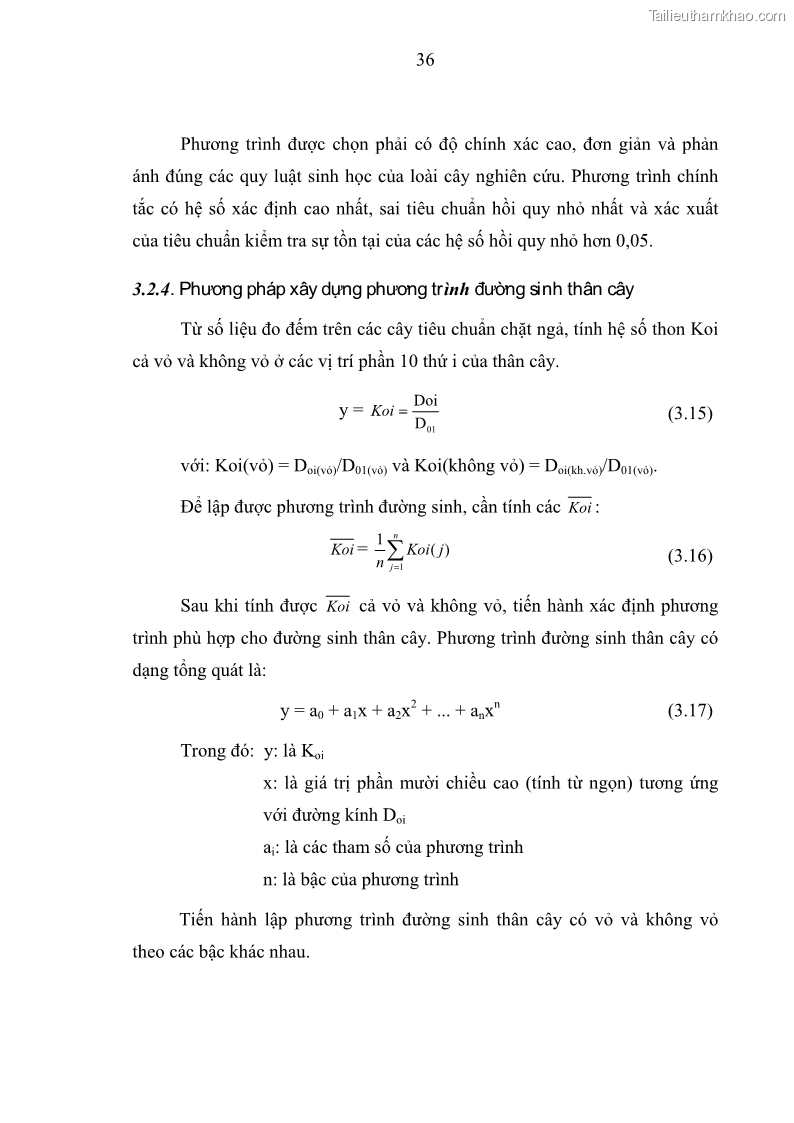 Luận văn thạc sĩ khoa học lâm nghiệp Xây dựng các mô hình cấu trúc, sinh trưởng và hình dạng thân cây làm cơ sở đề xuất các phương pháp xác định trữ lượng, sản lượng cho lâm phần keo tai tượng Acacia mangium tại khu vực Hàm Yên – Tuyên Quang - 4 Trang 48