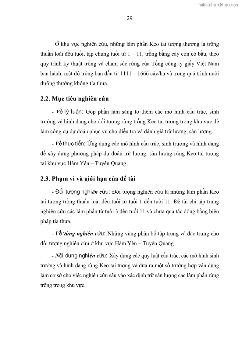 Luận văn thạc sĩ khoa học lâm nghiệp Xây dựng các mô hình cấu trúc, sinh trưởng và hình dạng thân cây làm cơ sở đề xuất các phương pháp xác định trữ lượng, sản lượng cho lâm phần keo tai tượng Acacia mangium tại khu vực Hàm Yên – Tuyên Quang - 4 Trang 41