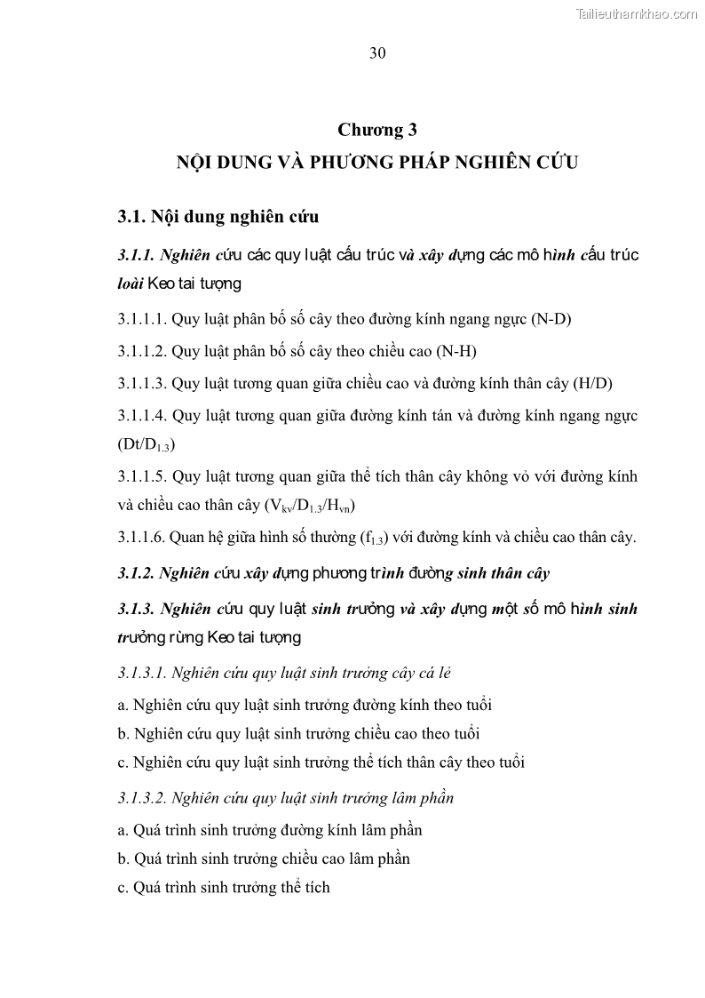 Luận văn thạc sĩ khoa học lâm nghiệp Xây dựng các mô hình cấu trúc, sinh trưởng và hình dạng thân cây làm cơ sở đề xuất các phương pháp xác định trữ lượng, sản lượng cho lâm phần keo tai tượng Acacia mangium tại khu vực Hàm Yên – Tuyên Quang - 4 Trang 42