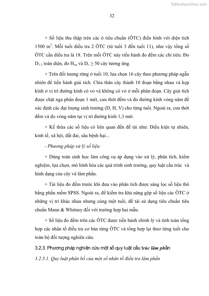 Luận văn thạc sĩ khoa học lâm nghiệp Xây dựng các mô hình cấu trúc, sinh trưởng và hình dạng thân cây làm cơ sở đề xuất các phương pháp xác định trữ lượng, sản lượng cho lâm phần keo tai tượng Acacia mangium tại khu vực Hàm Yên – Tuyên Quang - 4 Trang 44